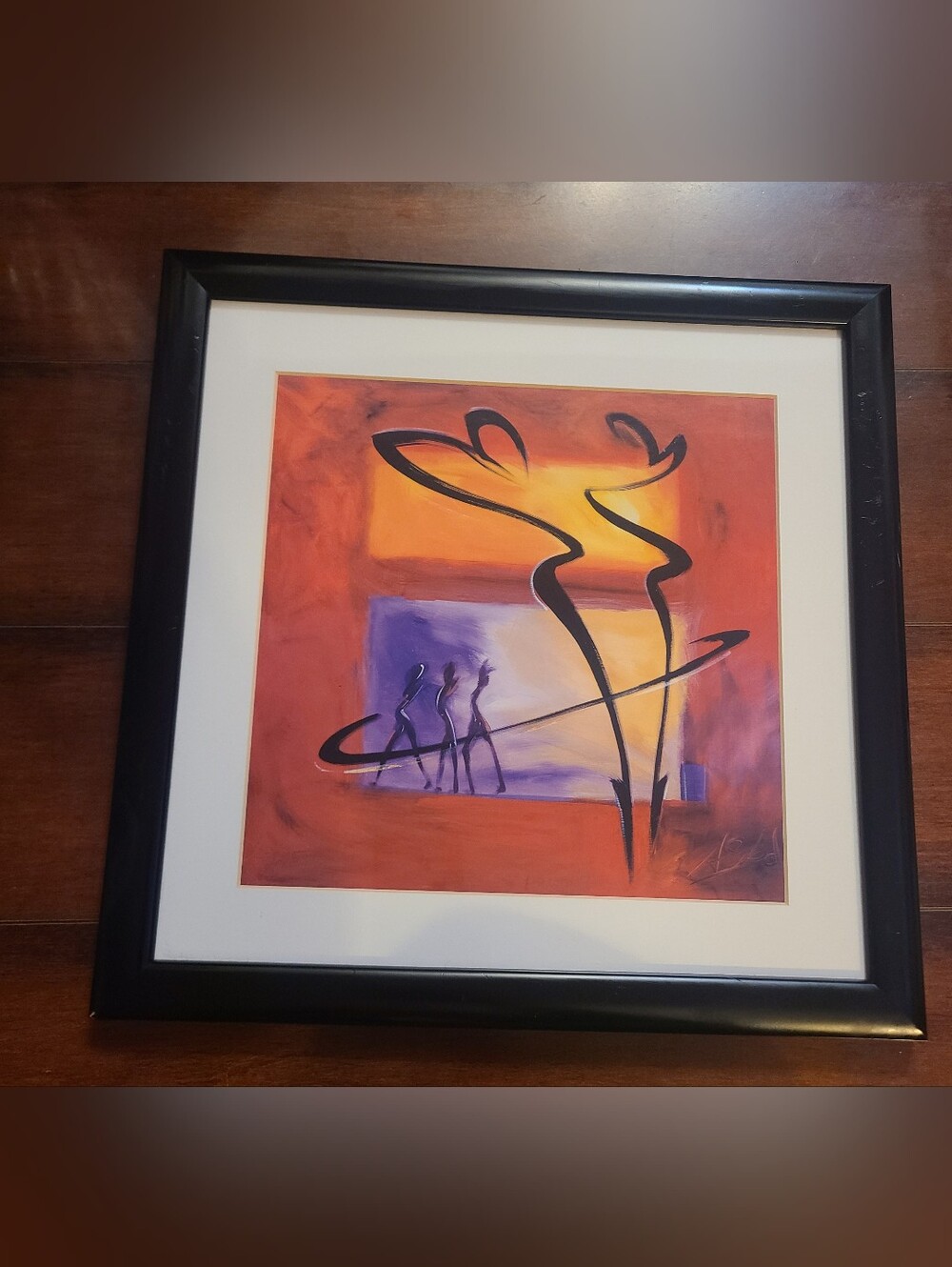 Alfred Gockel "Rhumba in Red II" Framed Art Print 14x14 Abstract Modern Decor